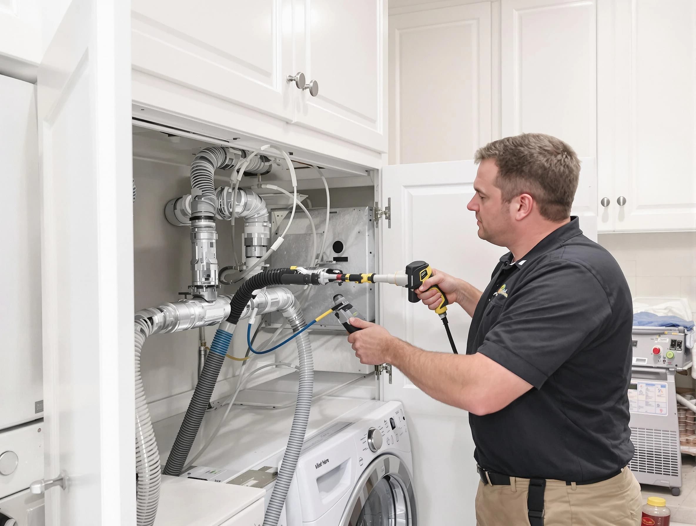 Shaw Heights Dryer Vent Cleaning professional removing severe blockage from a clogged dryer vent in Shaw Heights