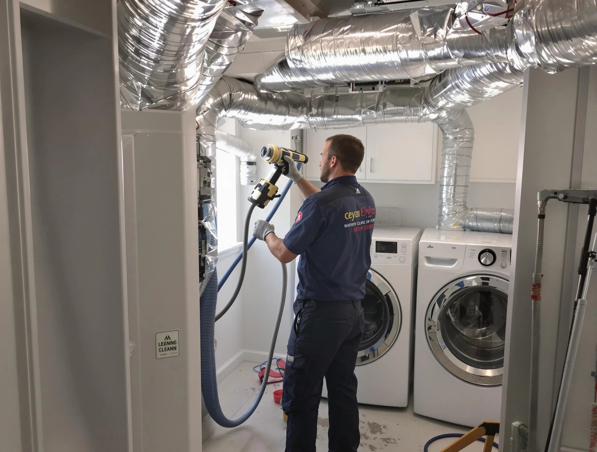Shaw Heights Dryer Vent Cleaning specialist using advanced equipment for thorough duct cleaning in Shaw Heights