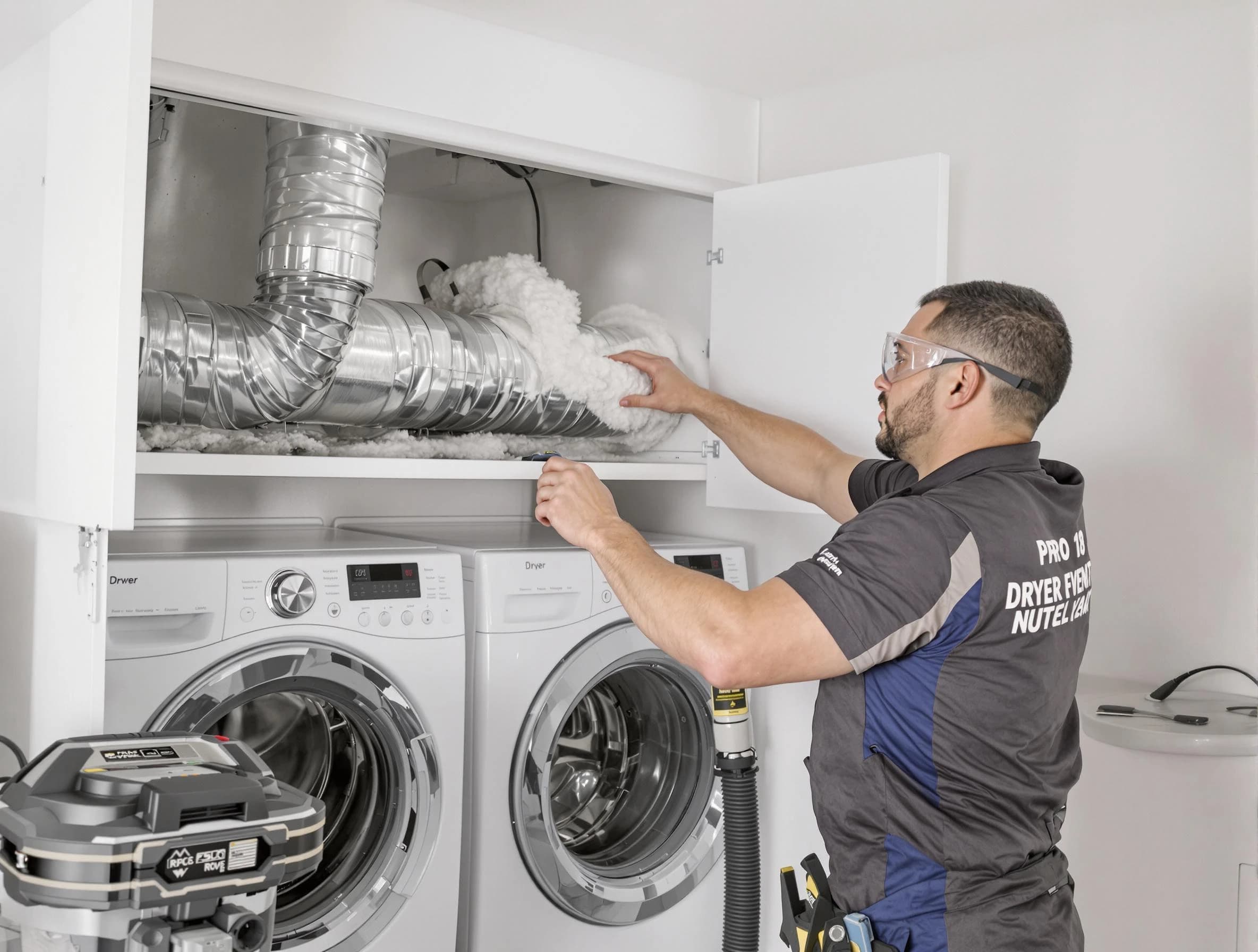 Shaw Heights Dryer Vent Cleaning certified technician performing specialized gas dryer vent cleaning in Shaw Heights
