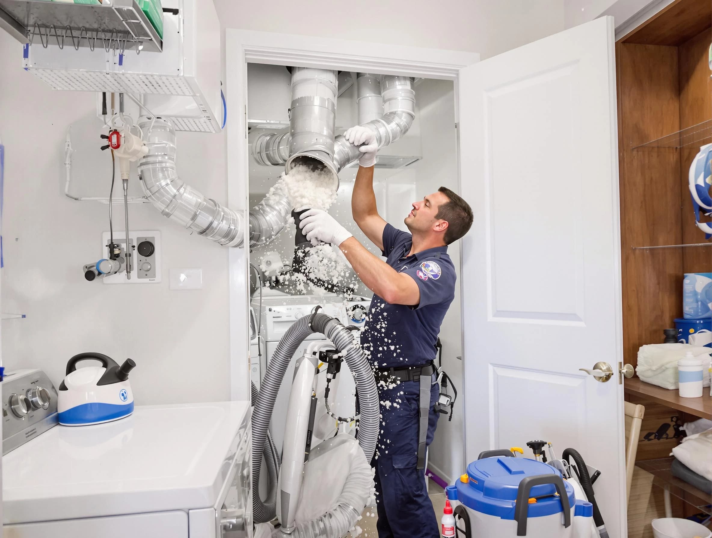 Shaw Heights Dryer Vent Cleaning technician delivering thorough residential dryer vent cleaning service in Shaw Heights