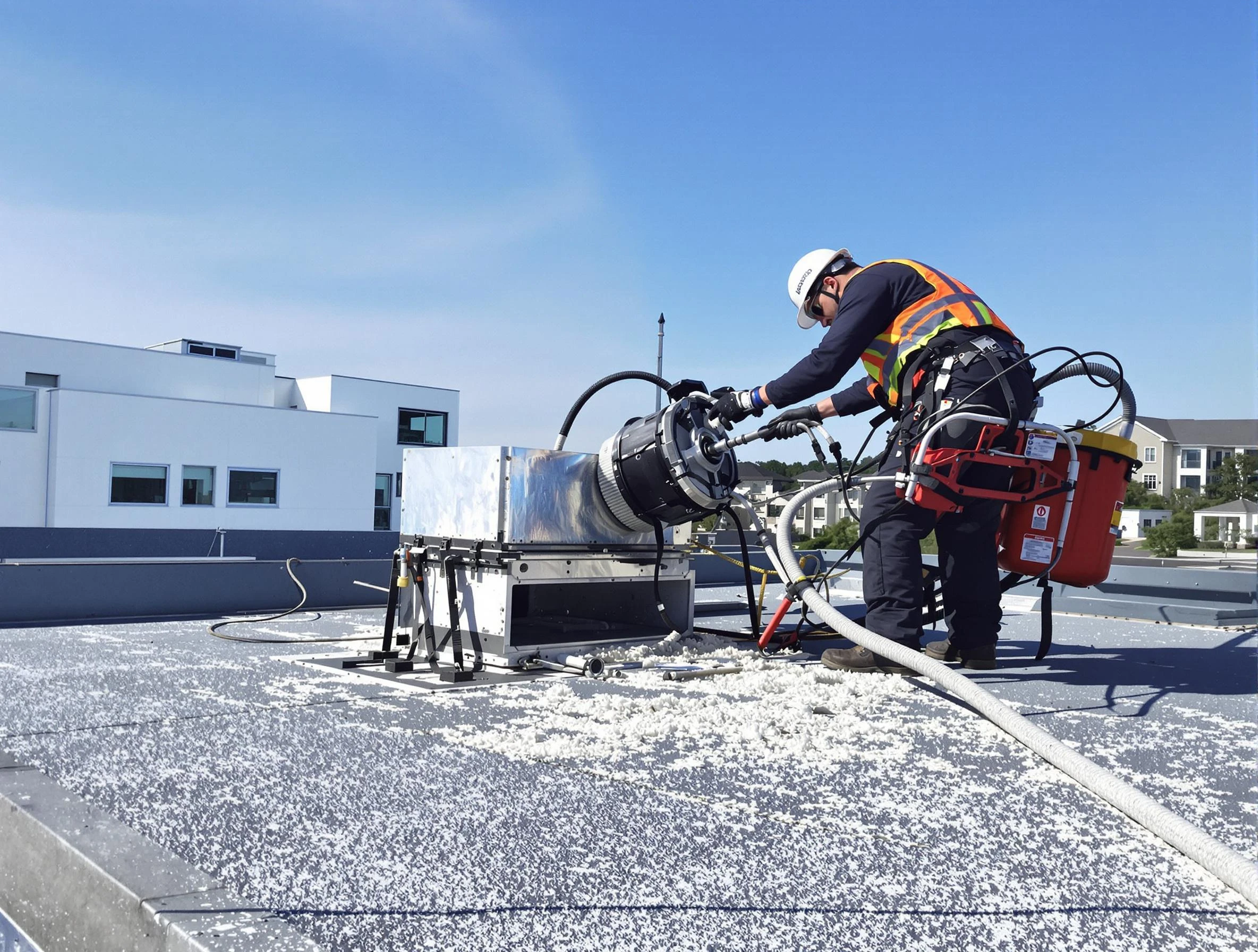 Cleaning Dryer Vent On Roof in Shaw Heights