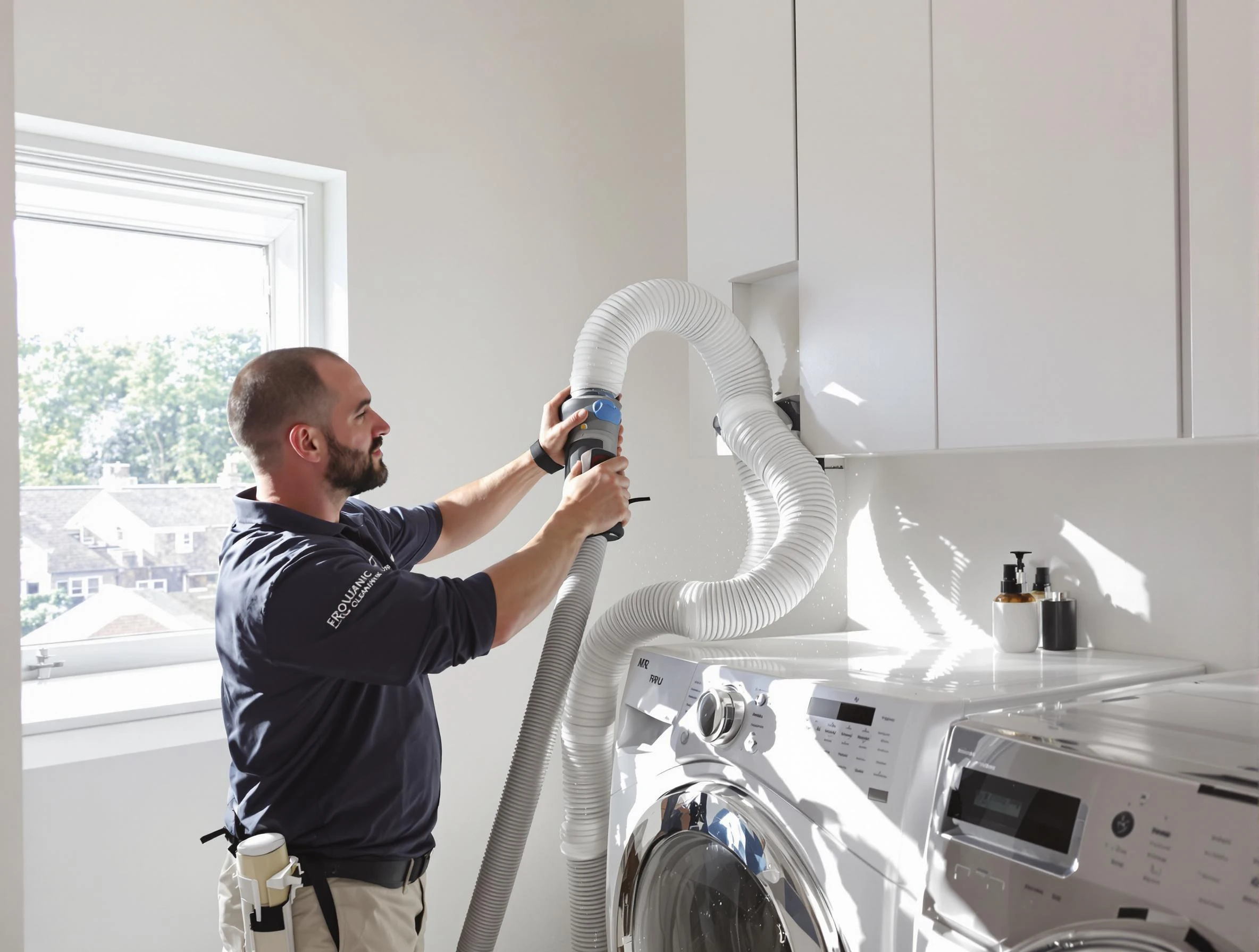 Certified Shaw Heights Dryer Vent Cleaning technician performing dryer vent cleaning in Shaw Heights